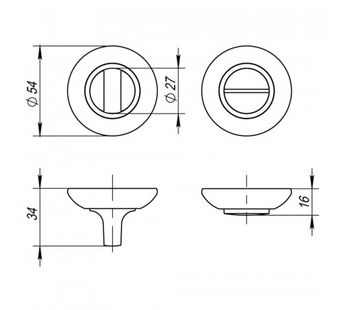 Ручка поворотная BK6.R.RM54 (BK6 RM) ABG-6 зелёная бронза