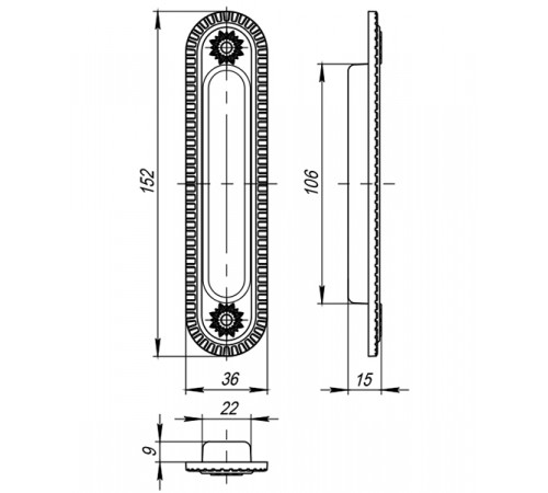 Ручка для раздвижных дверей SH.CL152.010 (SH010/CL) BB-17 коричневая бронза