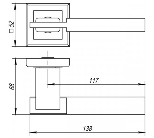 Ручка раздельная K.QL52.CITY (CITY QL) SN/CP-3 матовый никель/хром