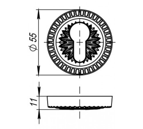 Накладка под цилиндр ET.R.CL55 (ET/CL) SILVER-925 серебро 925