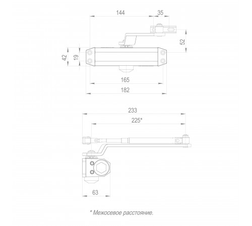 Доводчик дверной DC20-3 (DC-203) WH до 65 кг (белый)