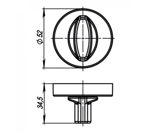 Ручка поворотная BK6.R.URB52 (WC-BOLT BK6/URB) СР-8 хром