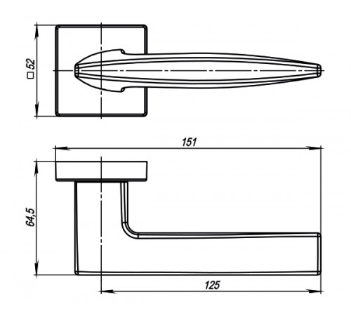 Ручка раздельная K.USQ52.SQUID (SQUID USQ9) SN-3 матовый никель
