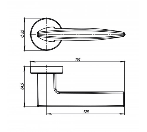 Ручка раздельная R.URB52.SQUID (SQUID URB9) GOLD-24 золото 24К