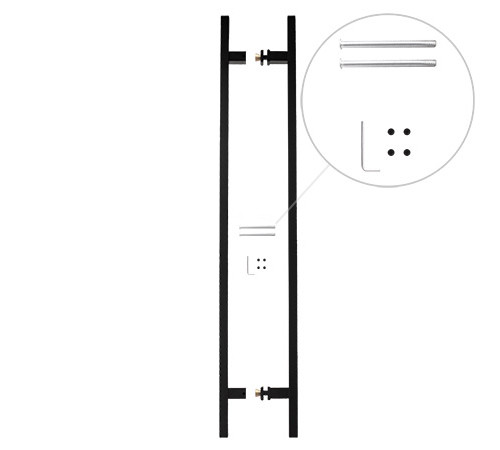 Ручки-скобы Avers Square HC-0920-40*20/800-INOX-BLM
