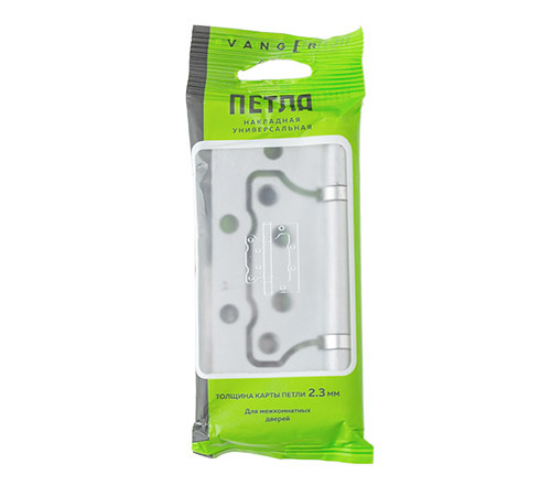 Петля накладная Vanger 100*75*2,3-P2-CRS