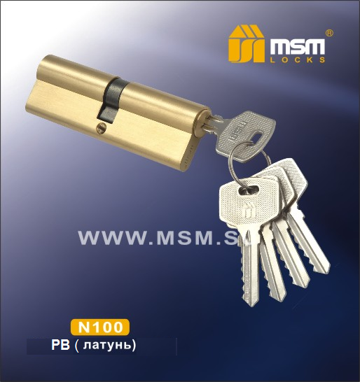 Цилиндровый механизм, латунь Простой ключ-ключ N100 мм