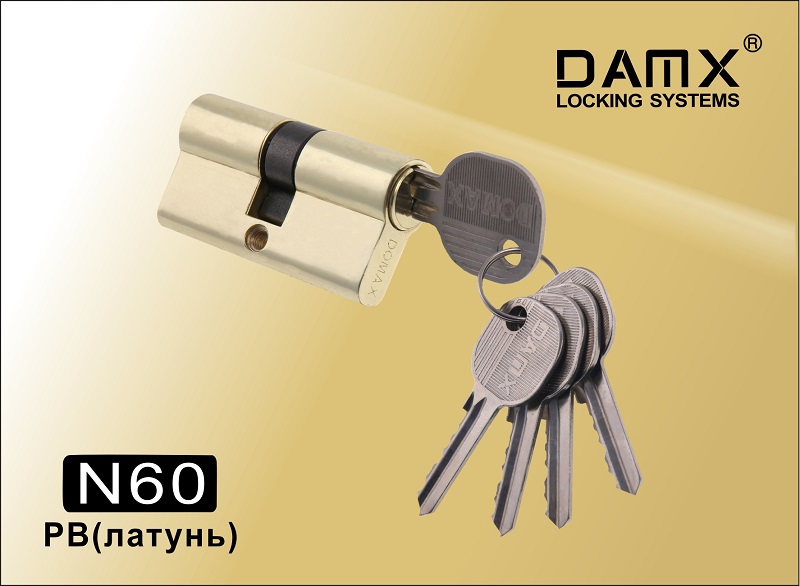 Цилиндровый механизм DAMX Простой ключ-ключ N60 мм