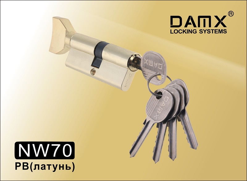 Цилиндровый механизм DAMX Простой ключ-вертушка NW70 мм