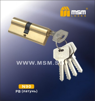 Цилиндровый механизм, латунь Простой ключ-ключ N90 мм