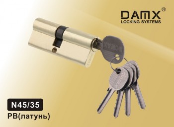 Цилиндровый механизм DAMX Простой ключ-ключ N45/35 мм