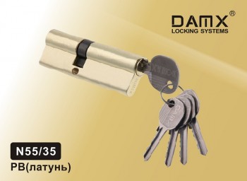 Цилиндровый механизм DAMX Простой ключ-ключ N55/35 мм