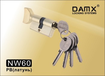 Цилиндровый механизм DAMX Простой ключ-вертушка NW60 мм